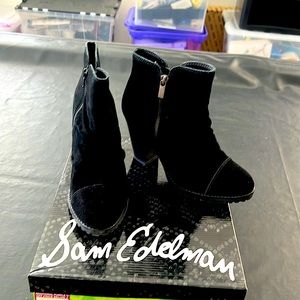 Black Suede Booties. Worn once